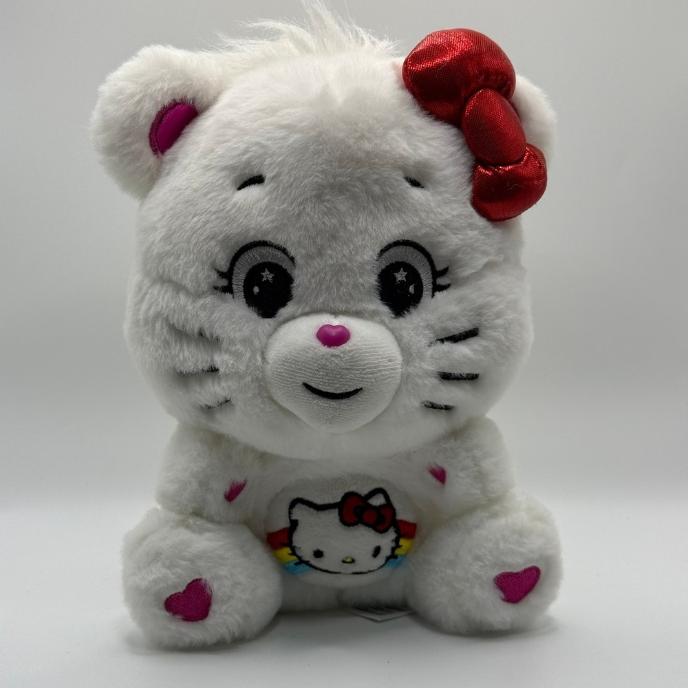 Care Bears x Hello Kitty Loves Cheer Bear Plush White Sanrio Basic Fun 2023